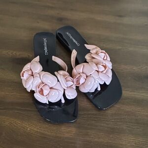 Jeffrey Campbell Floralee Slide Sandals in the "Blush/Black"  size 9
